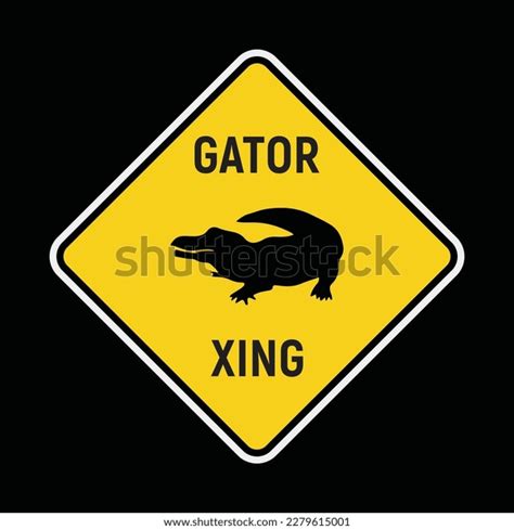 Alligator Area Sign Gator Crossing Vector Stock Vector (Royalty Free ...