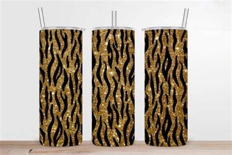 Tiger Glitter Tumbler Wrap Sublimation Graphic By Sha Designs