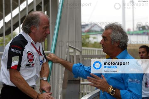 L To R David Richards Gbr Bar Team Principal Talks With Flavio