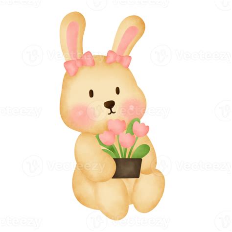 Watercolor Easter Bunny 21096361 Png