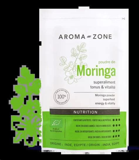 AROMA ZONE POUDRE DE FEUILLES MORINGA BIO SUPERALIMENT Aya Léya