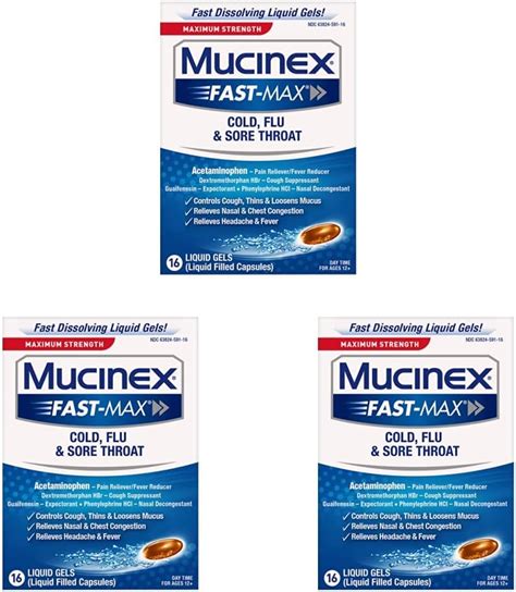 Mucinex Maximum Strength Fast Max Cold Flu Sore French Polynesia Ubuy