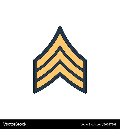 Sergeant sgt soldier military rank insignia icon Vector Image