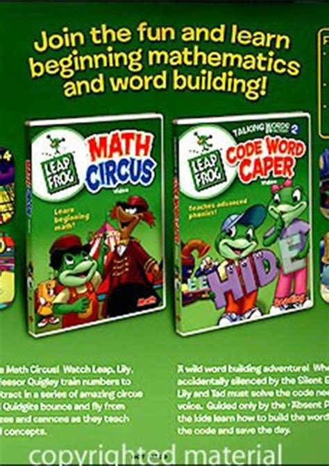 Leap Frog Math Circus Talking Words Factory Ii Code Word Caper