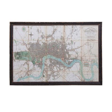 Giant Framed Map Of London & River Thames