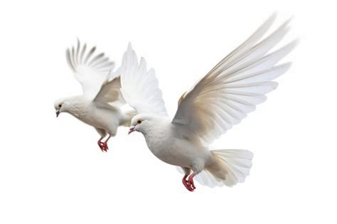 Premium Ai Image White Pigeons Isolated On White Background Generate Ai