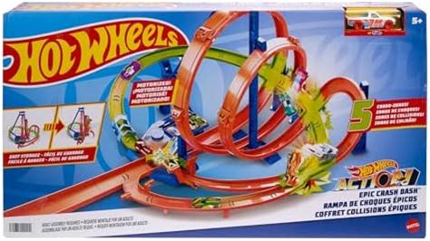 Amazon Hot Wheels Toy Car Track Set Action Epic Crash Dash With 1
