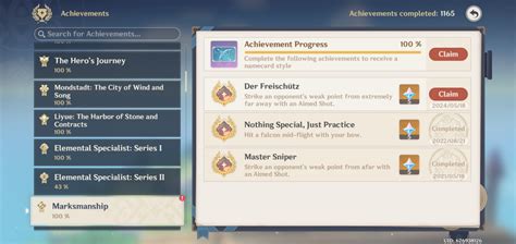 Marksmanship Series Complete Der Freisch Tz Achievement Genshin