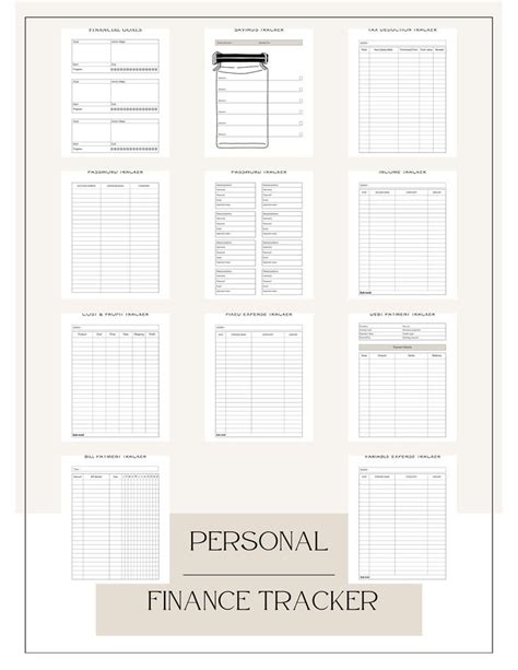 Personal Finance Planner Printable Bundle Goal Tracker Savings Income