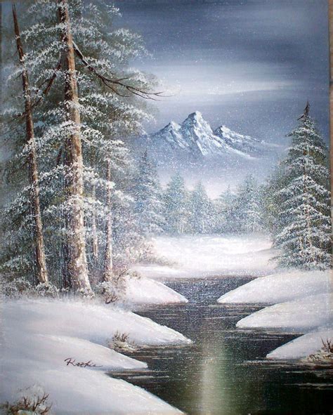 Snow Scene Painting at PaintingValley.com | Explore collection of Snow ...