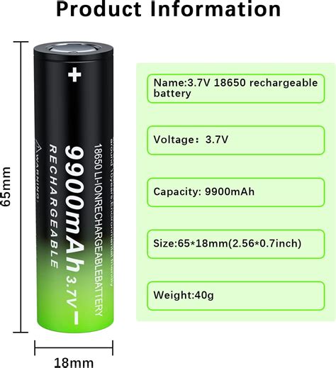 Benkia V Rechargeable Batteries Li Ion Cell Mah Flat Top