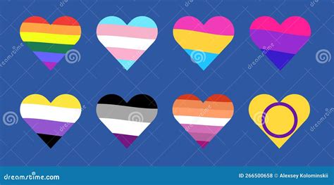 Hearts With Pansexual Flag Icon Set Pansexual Pride Day Lgbt Sexual