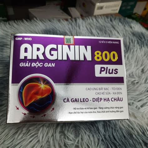 Viên uống GIẢI ĐỘC GAN ARGININ 800 PLUS Giúp bảo vệ gan mát gan hạ