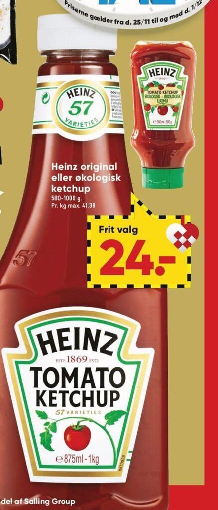 Heinz Original Eller Kologisk Ketchup Tilbud Hos Bilka