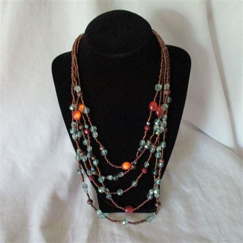 Multi Strand Beaded Necklace By Biggscupcakecafe On Etsy