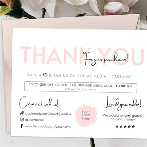 Poshmark Thank You Cards Etsy