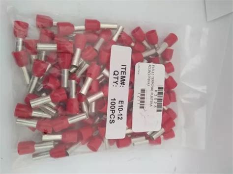 E10 12 Terminales Ferrules Rojos Calibre 8 Awg 100pzas Cuotas Sin