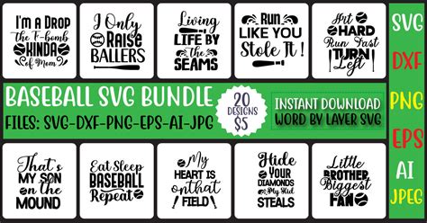 Baseball Svg Bundle Vol 4 Bundle · Creative Fabrica