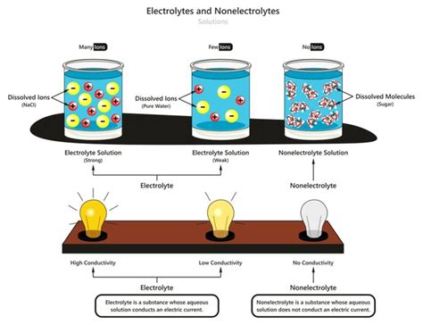 4 Aqueous Solutions Conduct Electric Current Images Stock Photos 3D