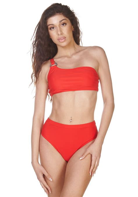 Comfort 20 23037 Set Bikini Με Έναν Ώμο Ψηλόμεσο Κόκκινο Skroutz gr