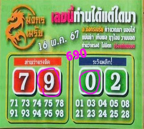 Thai Lottery Best Two Digit Two Touch Paper Free 01 06 24 THAI