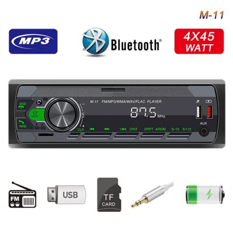 SINGLE 1 DIN Car Stereo Radio Bluetooth MP3 Player In Dash Head Unit FM