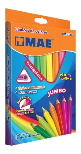 Lapices Colores Triangulares Jumbo Mae Cmj T Con Pi V