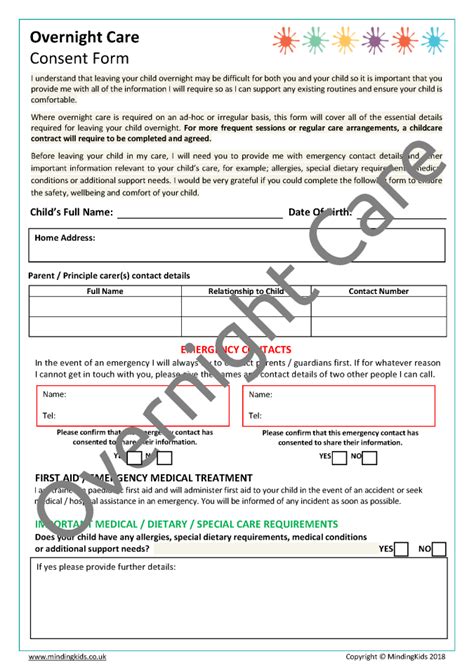 Care Plans And Consents Pack Mindingkids