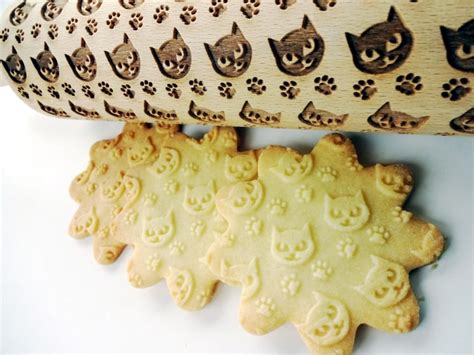 PUSSY CAT Embossing Rolling Pin Engraved Rolling Pin With Cat Etsy