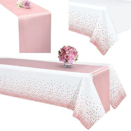 Pesonlook Plastic Tablecloth And Satin Table Runners Set Pack X