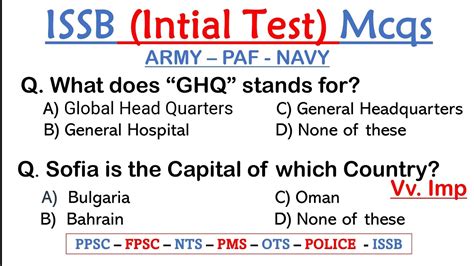 Most Repeated Intial Test Mcq For Army Paf Navy Important Forces