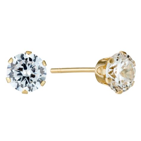 9ct Gold Cubic Zirconia Stud Earrings H Samuel