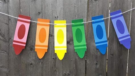 Crayon Banner Crayon Garland Crayon Birthday Party Crayon Decorations Back To School Party