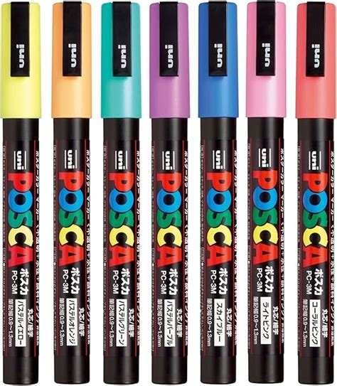 Uni Posca Paint Marker Pen Fine Point Set Of 7 Natural Color PC 3M