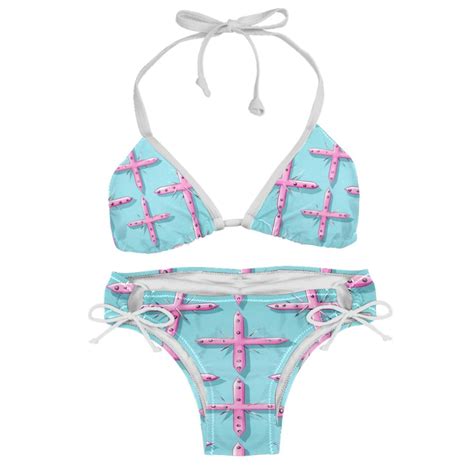 Easter Cross Chic One Piece Swimsuits Bikini Set Detachable Sponge Adjustable Strap Two Pack