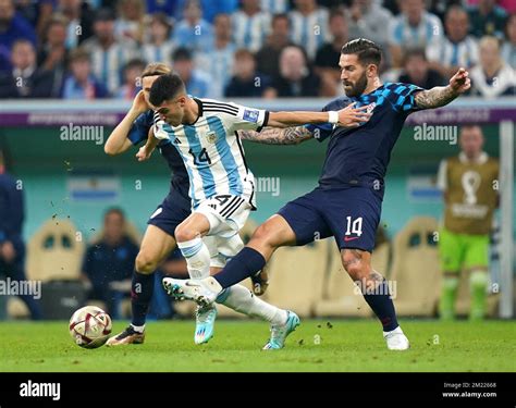 Argentina S Exequiel Palacios And Croatia S Marko Livaja Battle For The