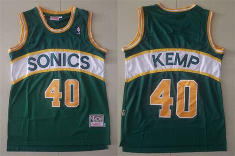 Mens Seattle Supersonics 40 Shawn Kemp Mitchell And Ness Neapolitan