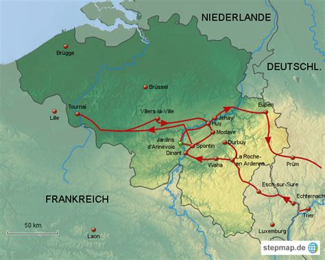 StepMap Belgien 2015 Landkarte für Belgien