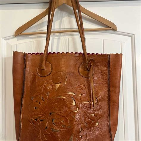 Patricia Nash Cavo Spring Tooled Leather Tote Gem