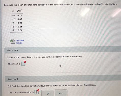 Solved Compute The Mean And Standard Deviation Of The Random Chegg