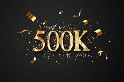 Premium Vector Thank You 500k Followers