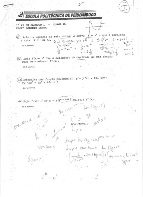 Provas De Calculo C Lculo I