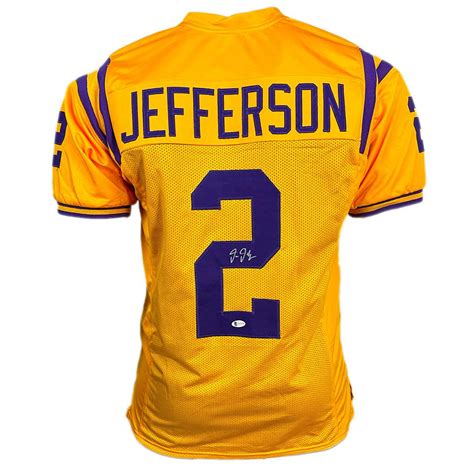 Justin Jefferson Signed LSU College Yellow Football Jersey (Beckett) — RSA