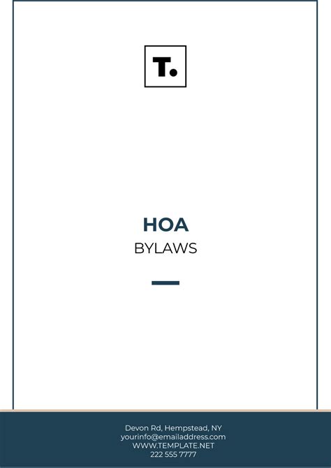 Free HOA Bylaws Template - Edit Online & Download | Template.net