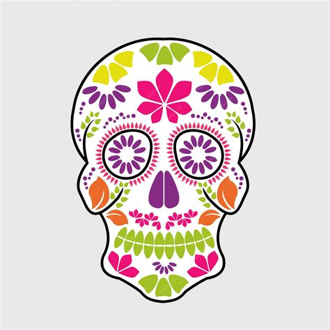 Premium Vector Calavera Sugar Skull Day Of The Dead Floral Skull