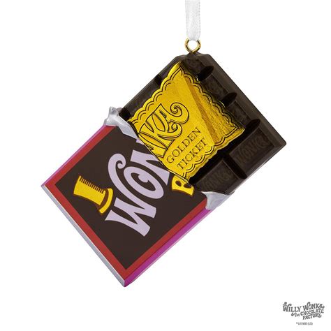 Wonka Bar & Golden Ticket Resin Hallmark Ornament