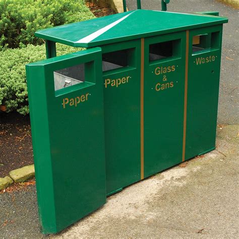 Derby Triple Recycling Bin Street Furniture Broxap