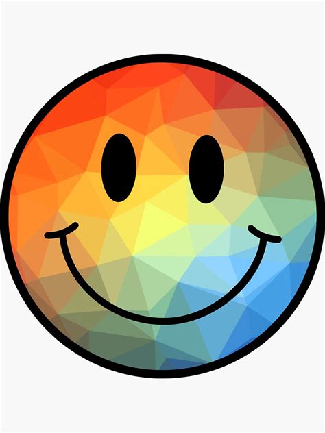 Rainbow Smiley Face Sticker For Sale By Fawnsstickers Redbubble