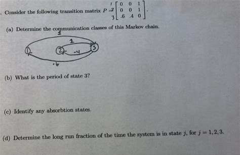 Solved Io Consider The Following Transition Matrix P Chegg