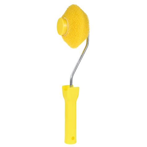 Uxcell 53 Mm 102mm Od Yellow Sponge Mini Paint Roller With Plastic Handle